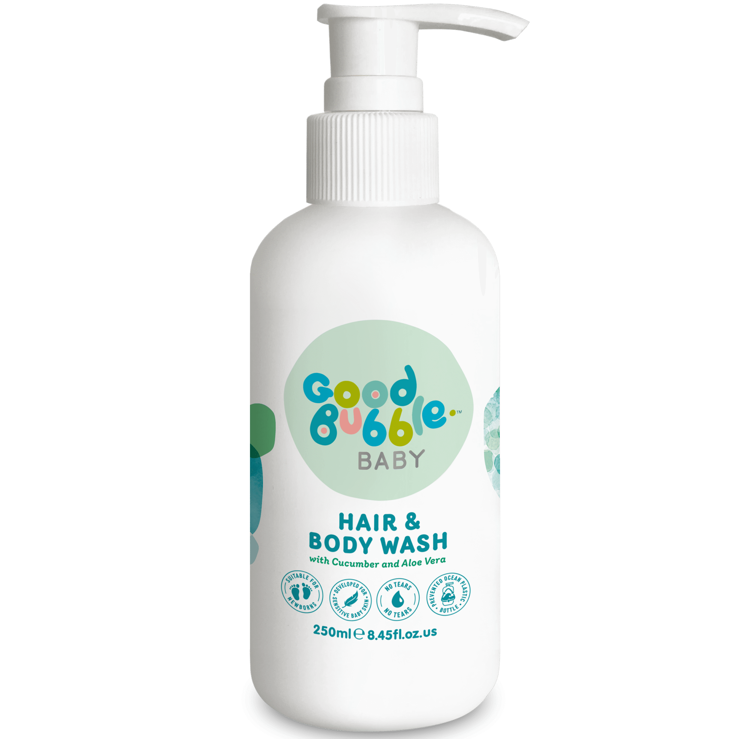 Good Bubble Baby Aloe Vera ja kurgiekstraktiga rahustav ja niisutav keha- ja juustepesuvahend 250 ml