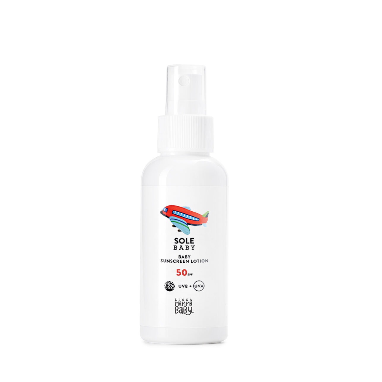 Linea MammaBaby SPF50 pihustiga päikesekaitse-emulsioon LENNUK 100 ml