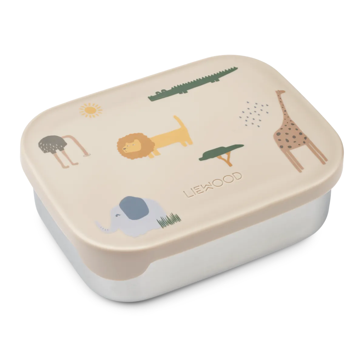 Liewood roostevabast terasest sektsioonidega toidukarp ARTHUR<span> - </span>Safari Sandy mix1