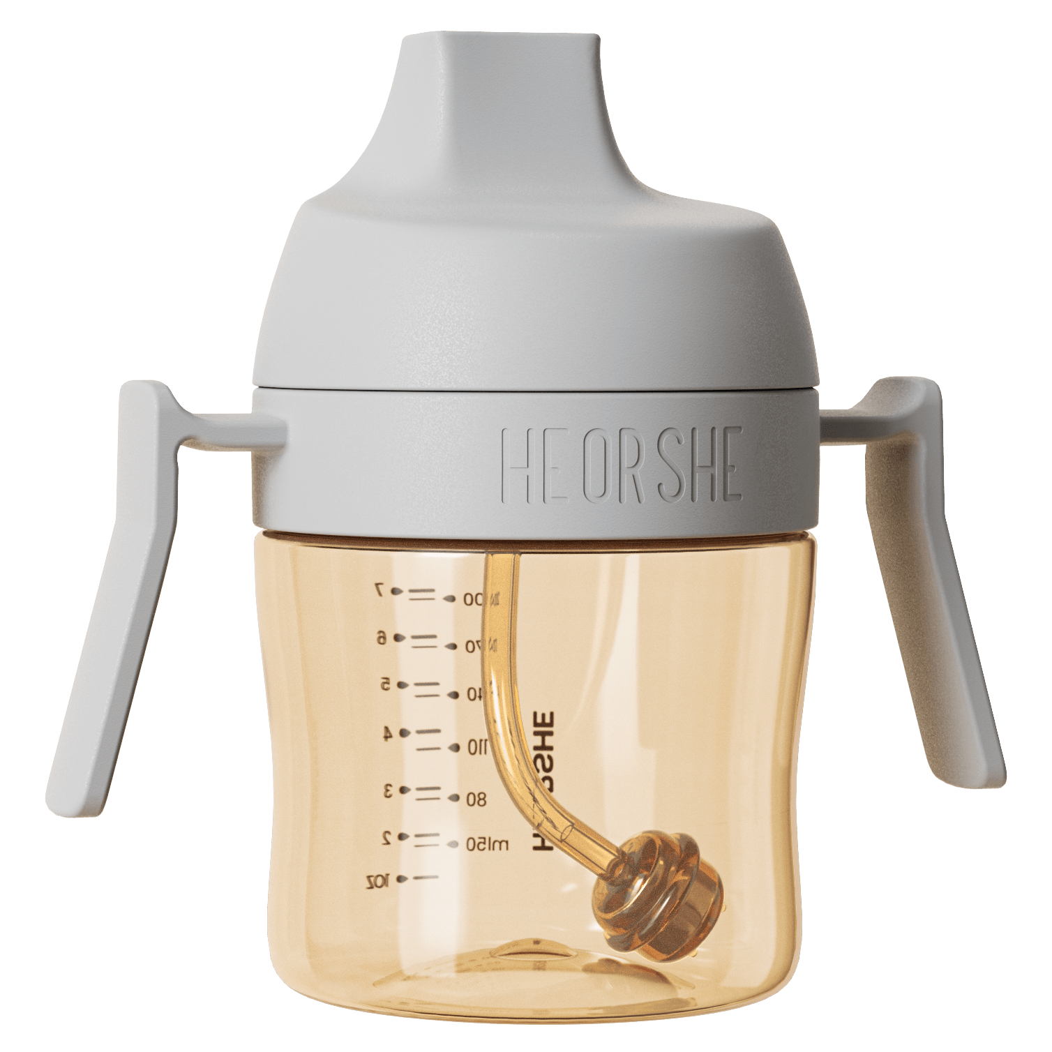 HEORSHE Dental Care 360° joogipudel raskusega kõrrega 210 ml. 6+ kuud<span> - </span>helehall