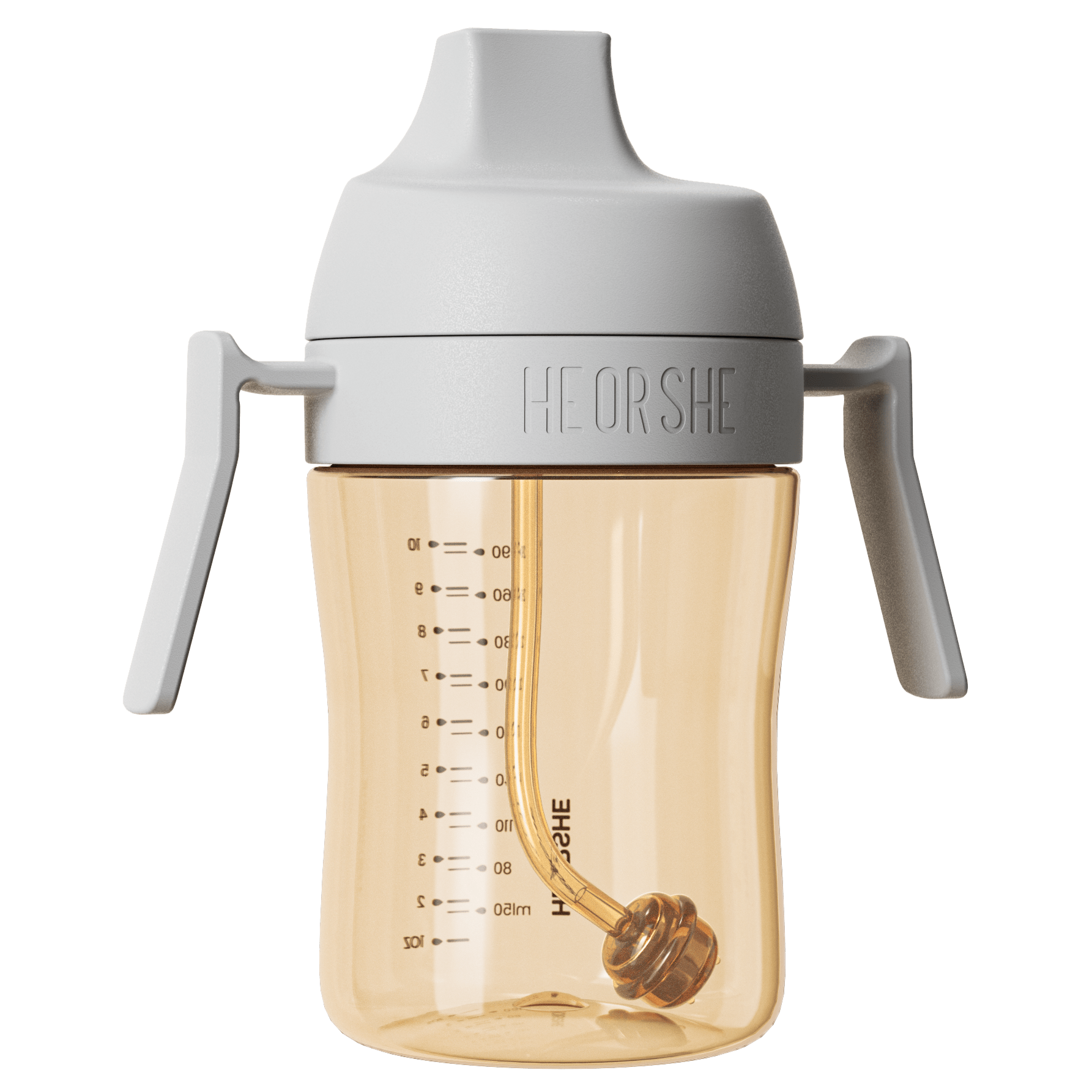 HEORSHE Dental Care 360° joogipudel raskusega kõrrega 300 ml. 9+ kuud<span> - </span>helehall