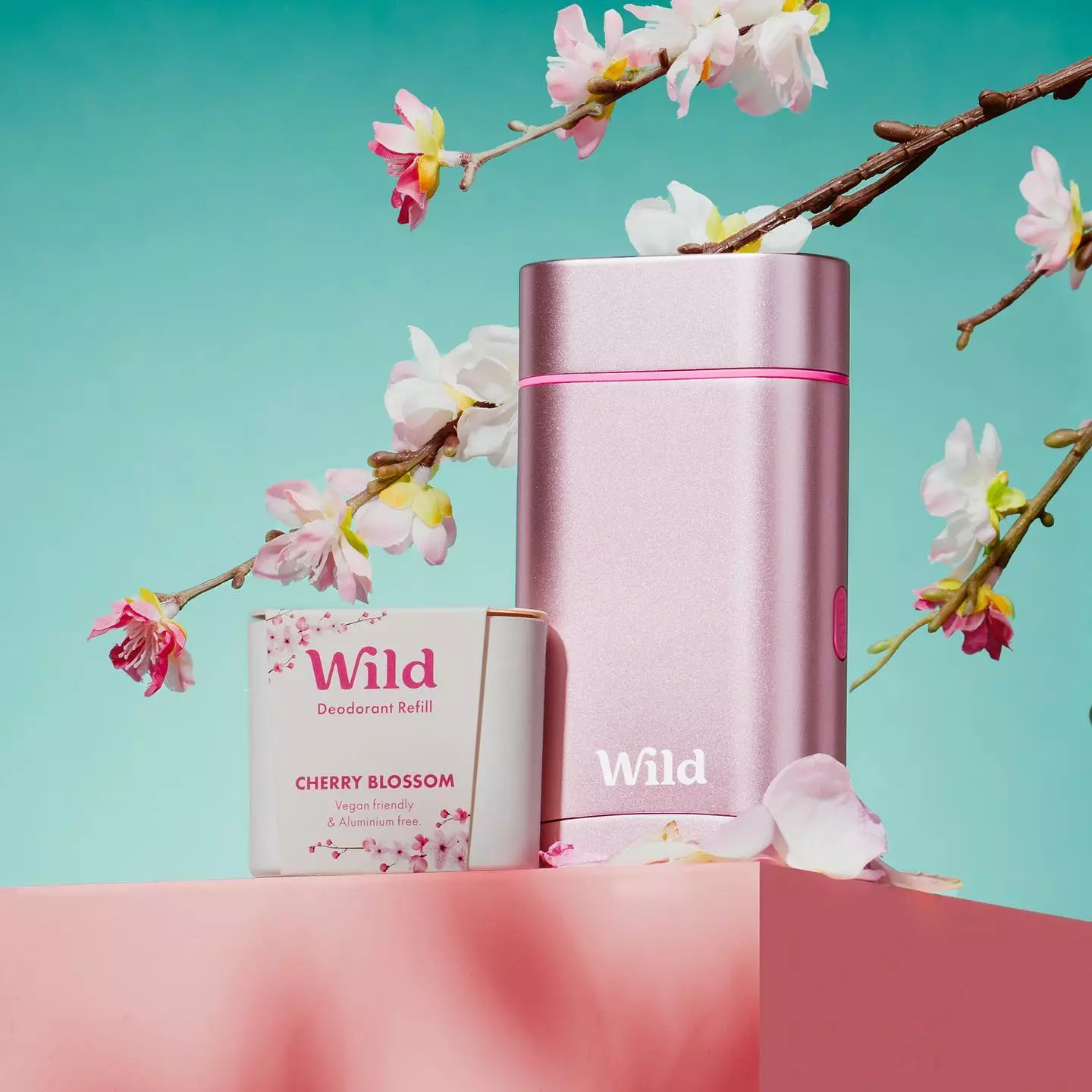 Wild taastäidetav naturaalne pulkdeodorant ümbrisega Pink/Cherry Blossom